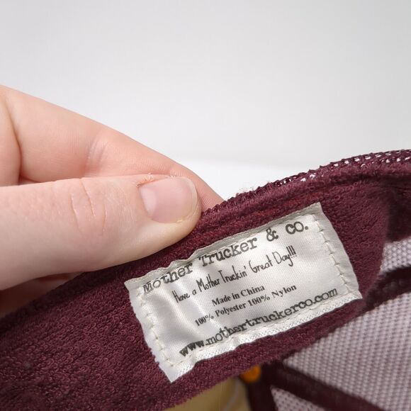 Lake Vibes Snapback Trucker Hat Red One Size Adjustable Mesh Back Rope - Picture 9 of 9